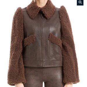 Max Studio Chocolate Teddy Jacket. Size S
